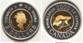 Elizabeth II bi-metallic silver & gold Proof 2 Dollars 2000, Royal Canadian mint, KM270. 27.9mm. 11.43gm. From the George Hans Cook Collection

HID098...