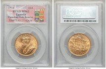 George V gold 10 Dollars 1914 MS63 PCGS, Ottawa mint, KM27. AGW 0.4837 oz.

HID09801242017

© 2020 Heritage Auctions | All Rights Reserved