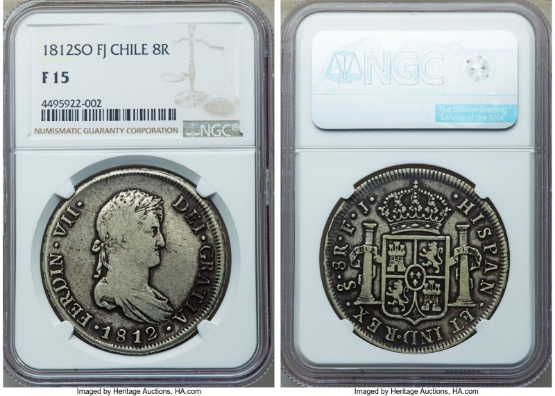 Ferdinand VII 8 Reales 1812 So-FJ F15 NGC, Santiago mint, KM80.

HID09801242017
...