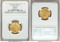 Chios. Anonymous gold Imitative Zecchino ND (1343-1354) MS63 NGC, Fr-2a. Imitating a gold Ducat of Andrea Dandolo. Fully lustrous with a yellow golden...