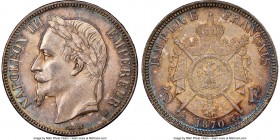 Napoleon III 5 Francs 1870-BB AU58 NGC, Strasbourg mint, KM799.2. Taupe-gray overall toning with color at edges. 

HID09801242017

© 2020 Heritage Auc...