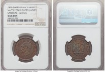 Republic "Napoleon III Satirical Battle of Sedan" Medal (10 Centimes) 1870 MS64 Brown NGC, Coll-43. 27mm. Issued for the Capitulation of Napoleon III ...