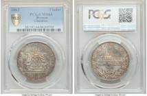 Bremen. Free City Taler 1863 MS64 PCGS, KM246. Mintage: 20,005. Issued for the 50th Anniversary - Liberation of Germany.

HID09801242017

© 2020 Herit...