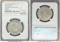 Pomerania. Swedish Occupation - Karl XI 1/3 Taler (1/2 Gulden) 167X-DS AU55 NGC, Stettin mint, KM262, AAJ-Unl. An intriguing and seemingly unpublished...