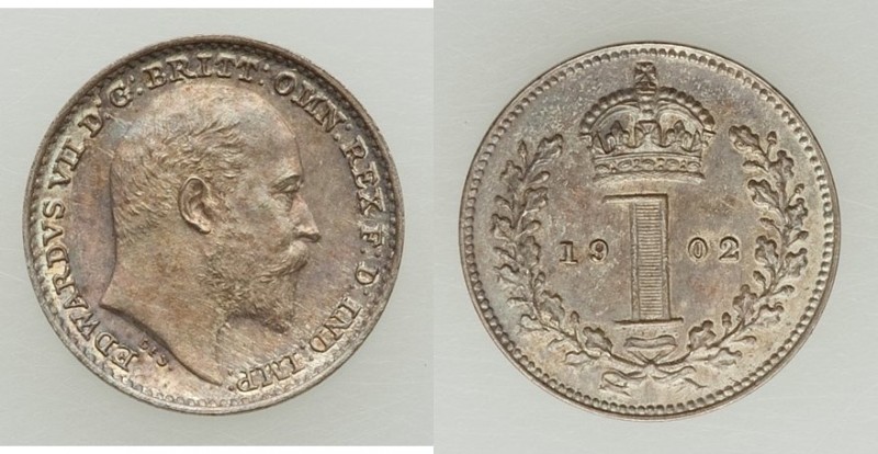 Edward VII 4-Piece Uncertified Maundy Set 1902, 1) Penny - UNC, KM795. 11.0mm. 0...