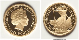 Elizabeth II 5-Piece Uncertified gold "Britannia" 25 Pounds Proof Set 2006, Includes KM1009, KM1021, KM1041, KM1069, and KM1204. Sold with the origina...