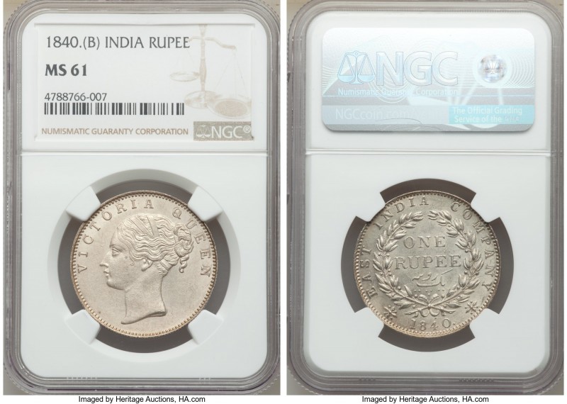 British India. Victoria Rupee 1840.-(b) MS61 NGC, Bombay mint, KM457.3. 

HID098...
