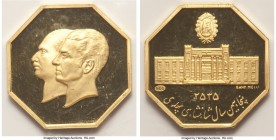 Muhammad Reza Pahlavi gold Proof Octagonal "Jubilee" Medal MS 2535 (1976), 21mm. 4.96gm. 900 Fine gold. Bank Melli Golden Jubilee Medal Issue. AGW 0.1...