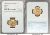 Sardinia. Carlo Felice gold 20 Lire 1826 (Eagle)-L AU53 NGC, Turin mint, KM118.1. AGW 0.1866 oz. 

HID09801242017

© 2020 Heritage Auctions | All Righ...