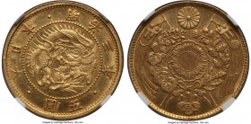 Meiji gold 5 Yen Year 3 (1870) UNC Details (Mount Removed) NGC, KM-Y11. Two year type. A shimmering specimen of this rarer type, virtually free of ton...