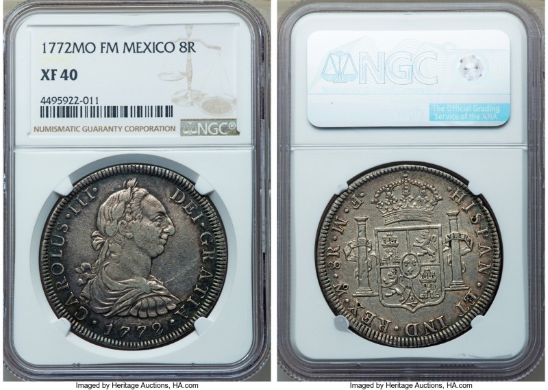 Charles III 8 Reales 1772 Mo-FM XF40 NGC, Mexico City mint, KM106.1.

HID0980124...