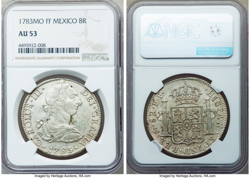 Charles III 8 Reales 1783-FF AU53 NGC, KM106.2.

HID09801242017

© 2020 Heritage...