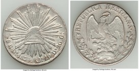 Republic 8 Reales 1834 Do-RM AU, Durango mint, KM377.4. 38mm. 26.88gm. Pastel peach toning. 

HID09801242017

© 2020 Heritage Auctions | All Rights Re...