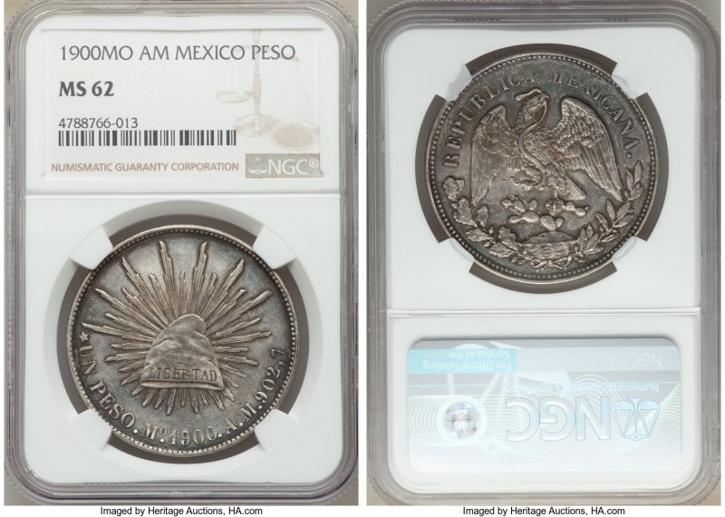 Republic Peso 1900 Mo-AM MS62 NGC, Mexico City mint, KM409.2.

HID09801242017

©...