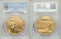 Estados Unidos gold "Constitution Centennial" Medallic 50 Pesos 1957-Mo UNC Details (Cleaned) PCGS, Mexico City mint, KM-M122A. Struck to celebrate th...