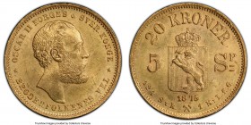Oscar II gold 20 Kroner (5 Speciedaler) 1875 MS64 PCGS, Kongsberg mint, KM348. Two year type. 

HID09801242017

© 2020 Heritage Auctions | All Rights ...