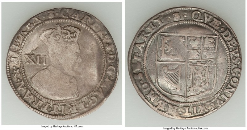 Charles I (1625-1649) 12 Shillings ND (1625-1634) About VF, Thistle mintmark, Fi...