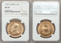 Republic gold Krugerrand 1978 MS66 NGC, South African mint, KM73. AGW 1.0003 oz. 

HID09801242017

© 2020 Heritage Auctions | All Rights Reserved