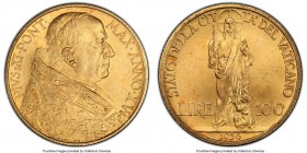 Pius XI gold 100 Lire Anno XV (1936) MS66 PCGS, KM10. AGW 0.1502 oz. 

HID09801242017

© 2020 Heritage Auctions | All Rights Reserved
