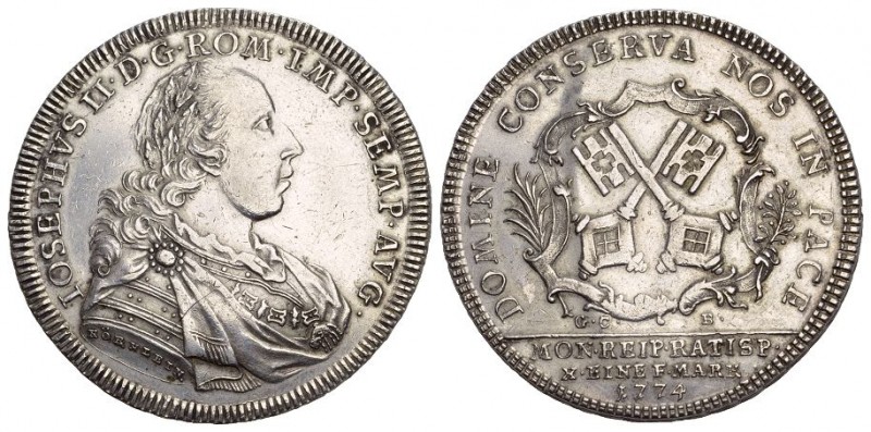 Deutschland vor 1871 Regensburg Taler 1774 Joseph II. 1765 - 1790, GCB, mit Tite...