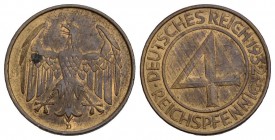 Deutschland Weimar Republic, 1919-1933 4 Reichspfennig 1932 D. J. 315. CU 5.08 g. Prachtexemplar vorzüglich bis unzirkuliert
