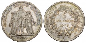Frankreich République. AR 5 Francs Hercule 1873 A (38 mm, 25.12 g), Paris.
Gad. 745, F. 334. fast FDC
