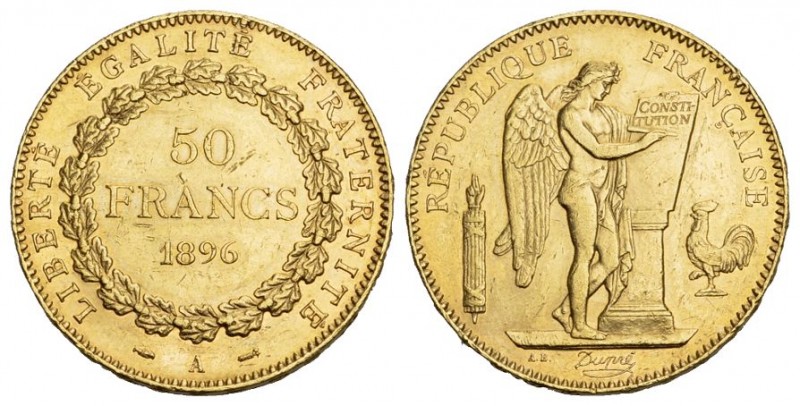 FRANKREICH Königreich III. République, 1871-1940. 50 Francs type Génie 1896, A -...