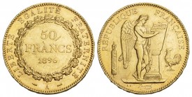 FRANKREICH Königreich III. République, 1871-1940. 50 Francs type Génie 1896, A - Paris.
Friedb. 591, Gad. 1113, Schlumb. 427.1 Gold, nur 800 Expl. Gep...