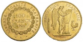 France, 3rd Republic. AV 100 Francs 1904A (35 mm, 32.30 g). Gadoury 1137 seltenes Jahr 
fast unzirkuliert