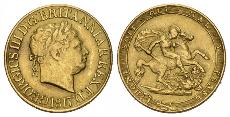 Großbritannien George III. 1760-1820. Sovereign 1817, London. 7,91 g. Spink 3785...