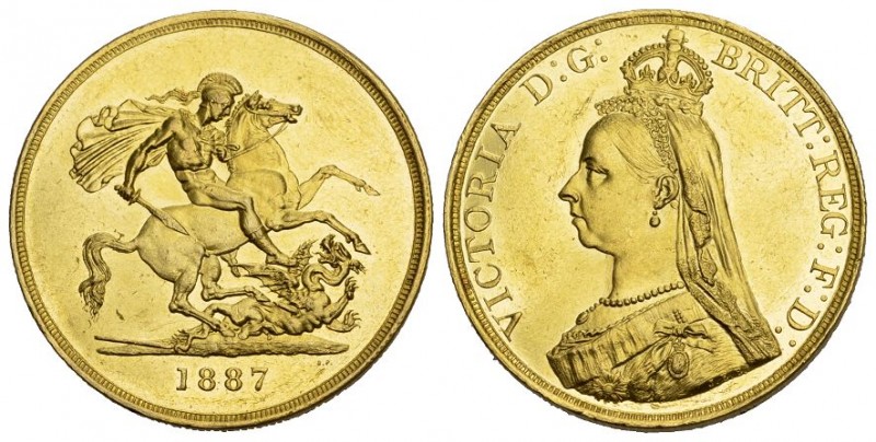 GROßBRITANNIEN Victoria 1837-1901 5 Pfund 1887 B.P. Jubilee head. Seaby 3864, Fr...