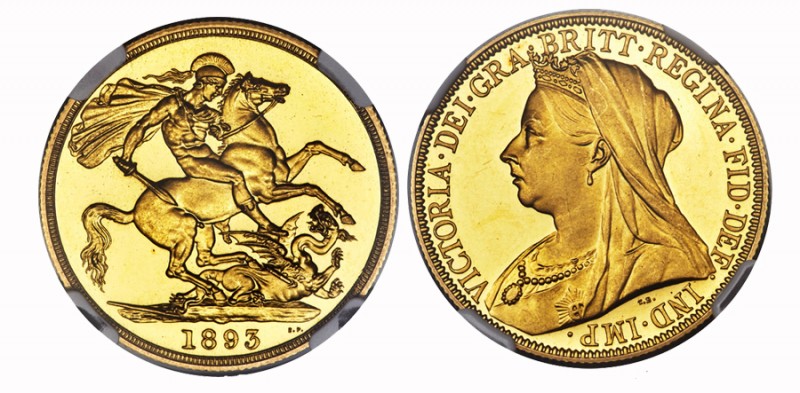 Großbritannien Victoria 1837 - 1901 2 Pfund 1893, Friedberg 395, 15,99g von alle...