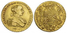ITALIANE Napoli Ferdinando IV di Borbone, 1759-1816. I periodo: 1759-1799. Da 6 ducati 1768, AV 8,81 g. (Giovanni Casimiro De Gennaro, incisore). vorz...