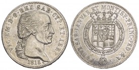 ITALIEN König von Sardinien
(D) Vittorio Emanuele I. 1802/1818-1821 5 Lire 1818 Turin Mont:26 (R), MIR:1030c (R), Dav:133 Prachtexemplar fast FDC