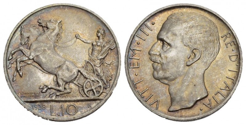 Italien 1928 10 Lire Silber 10g selten KM 88.1 fast unzirkuliert