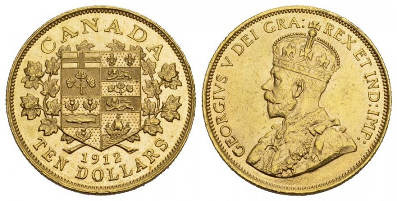 KANADA George V. 1910-1936. 10 Dollars 1912. 16.72 g. Schl. 850. Fr. 3 
fast unz...