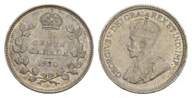 KanadaGeorg V. 1910-1936. 5 Cents 1920. KM 22a. 
fast Stempelglanz