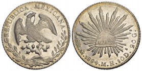 Mexiko Republik seit 1867.8 Reales 1884 Mo MH Mexico City. KM 377.10 Prachtexemplar in FDC Prooflike