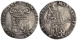 Niederlande Utrecht, Provinz Silberdukat 1662, Utrecht. Stehender Ritter hinter Wappen / Wappen. Dav. 4902, Delmonte 979. 27.89 g., Sehr schön
