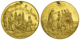 Russland P.J Medaille Taufe in Gold sehr selten 5.6g fast vorzüglich