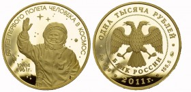 Russland 2011 5 Unze Gold, Raumfahrt 155.5g sehr selten Proof