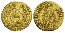Schweiz / Switzerland / Suisse Reichsmünzstätte Goldgulden o. J. (1433-37). Umschrift "SIGIS....IMPATOR". 3.45 g. 
Winterstein (Goldgulden) 63. HMZ 2-...