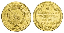 Schweiz / Switzerland / Suisse BERN, STADT 1/2 Dukat 1719. Münzmeister Emmanuel Jenner (1700-1724). D./T. 496, HMZ 2-217g, Fr. 173. 1.73 g. Gold. Leic...