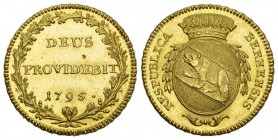 Schweiz / Switzerland / Suisse Bern. Stadt und Kanton. Doppelduplone 1795, Bern. 15.22 g. D.T. 499c. HMZ 2-211d. Fr. 181. Vorzüglich-FDC / Extremely f...