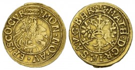 Schweiz / Switzerland / Suisse Chur, Bistum Johann V. Flugi von Aspermont, 1601-1627. Goldgulden o. J. Brustbild des 
heiligen Lucius von vorn. Rv. Ni...