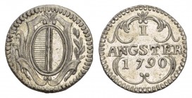 Schweiz / Switzerland / Suisse Luzern. Stadt und Kanton. Angster 1790, Luzern. Silberabschlag. 0.68 g. Richter (Proben) 1-600. FDC / Uncirculated.