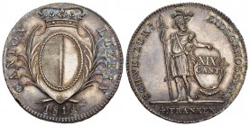 Schweiz / Switzerland / Suisse Luzern, Kanton. AR Neutaler zu 4 Franken 1814 (40 mm, 29.33 g).
HMZ 2-668c. bis unzirkuliert