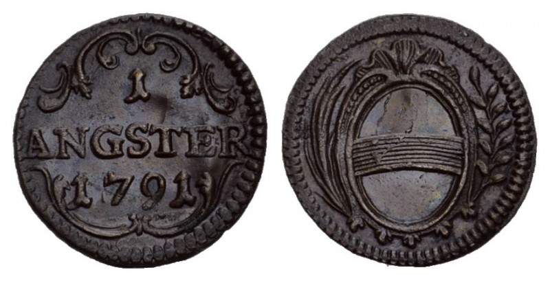 Schweiz / Switzerland / Suisse . Zug. Stadt und Kanton. 1 Angster 1791 HMZ 2-110...