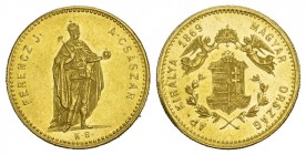UNGARN KÖNIGREICH Franz Joseph I., 1848-1916. Dukat 1869 . 3.42 g. Huszar 
2108, Fr. 238, K./M. 448.1 GOLD. bis unzirkuliert