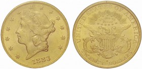 USA LIBERTY HEAD (MOTTO ON REVERSE) TWENTY DOLLARS (1866-1907) "TWENTY D." ON REVERSE (1866-1876) 20 Dollars 1883, . 33.40 g.MS 61 unzirkuliert